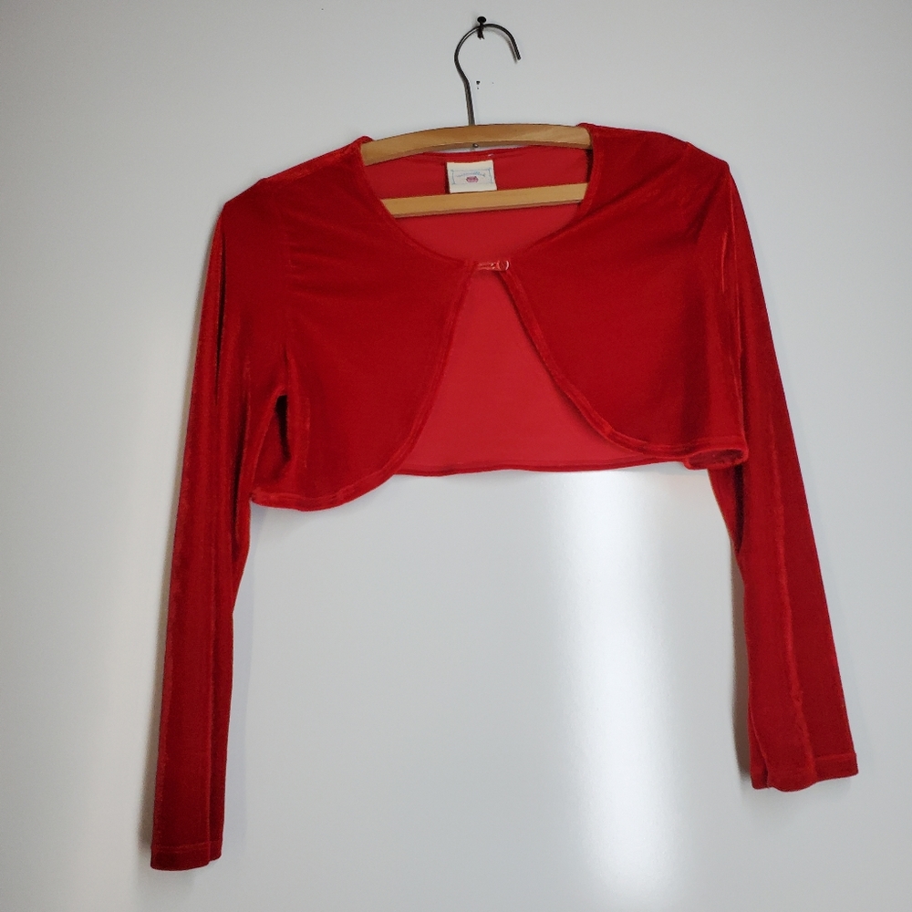 Marmellata Red Long Sleeve Girls Shrug.  Size 14